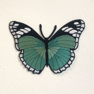 Colourful Butterfly Cute Green Iron Sew on Embroidered Patch - Fun Patches