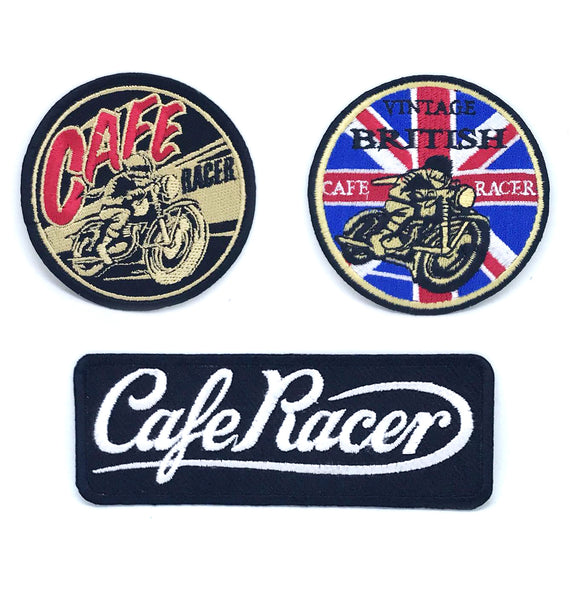Vintage British Cafe Racer Iron on/Sew on Embroidered Patch