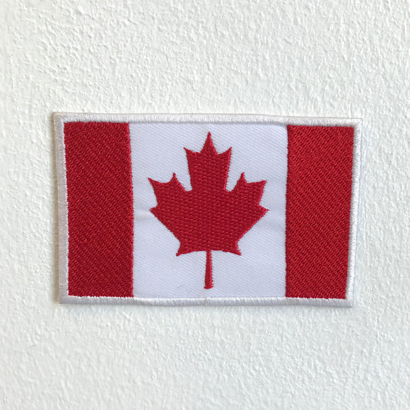 Canadian Country Flag Iron Sew on Embroidered Patch - Fun Patches