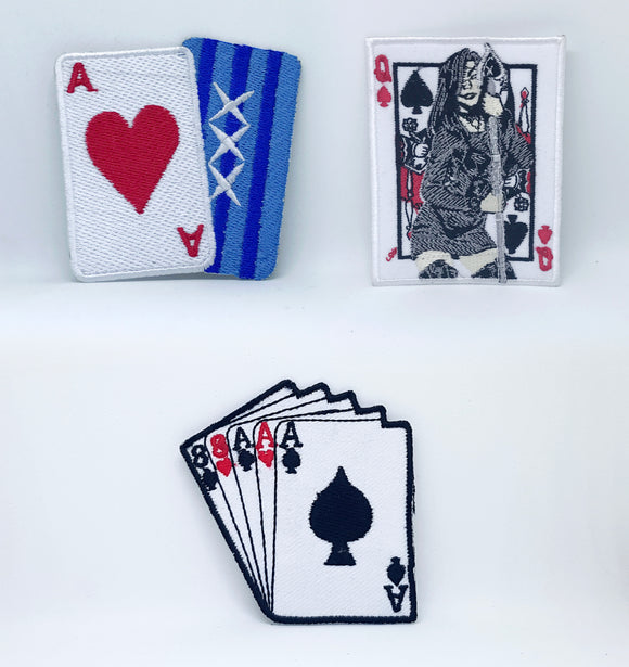 Poker Card Collection Iron on Sew on Embroidered Patch - Fun Patches