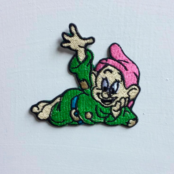 Smurf animated cartoon light green Badge Iron or sew on Embroidered Patch - Fun Patches