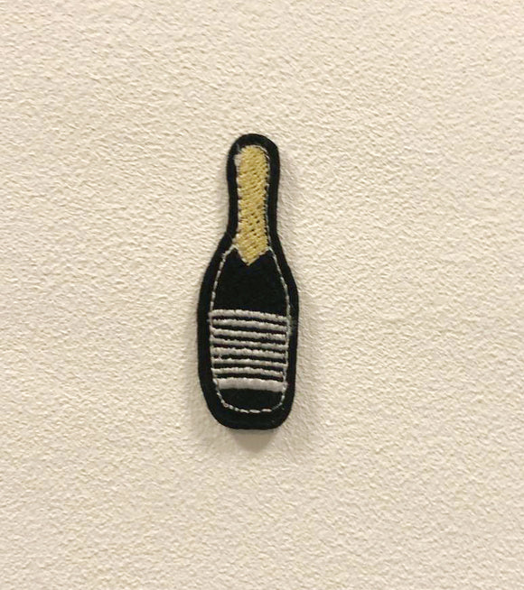 Champagne Bottle Badge Clothes Iron on Sew on Embroidered Patch appliqué