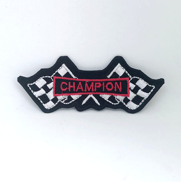 World Champion Flag Rally Car Motor Racing victory iron on sew on Embroidered Patch