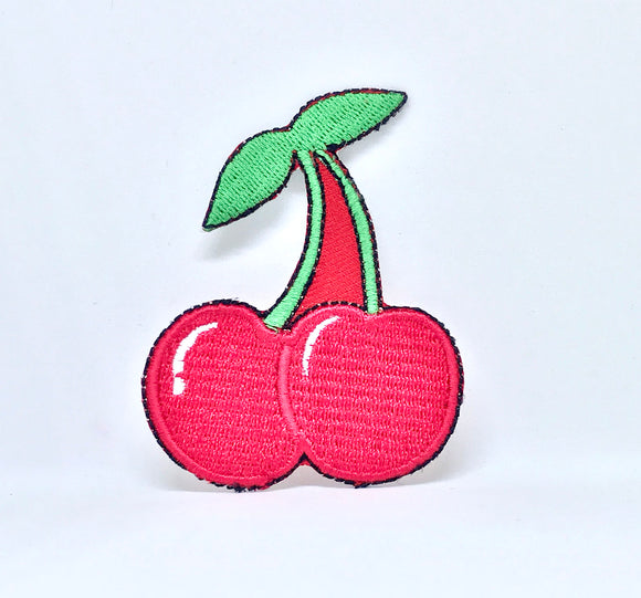 CHERRY Red Biker Rockabilly Iron on Embroidered patch - Fun Patches