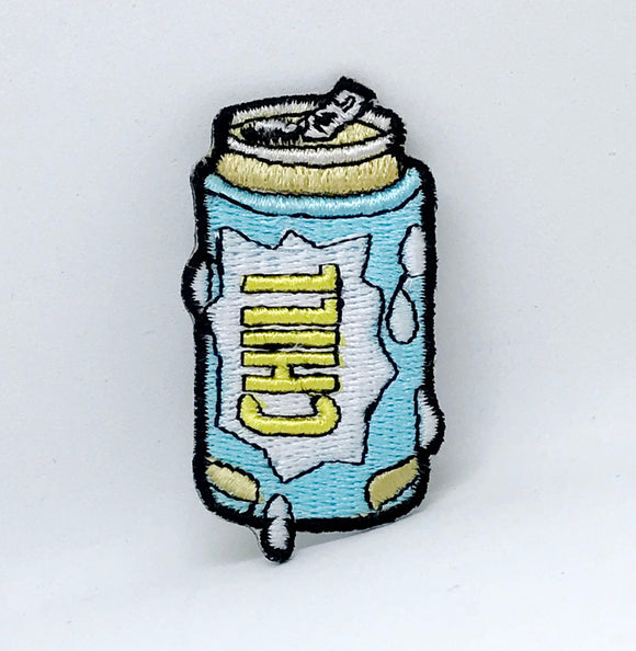 Cool New Beer Can Chill Iron Sew on Embroidered Patch - Fun Patches
