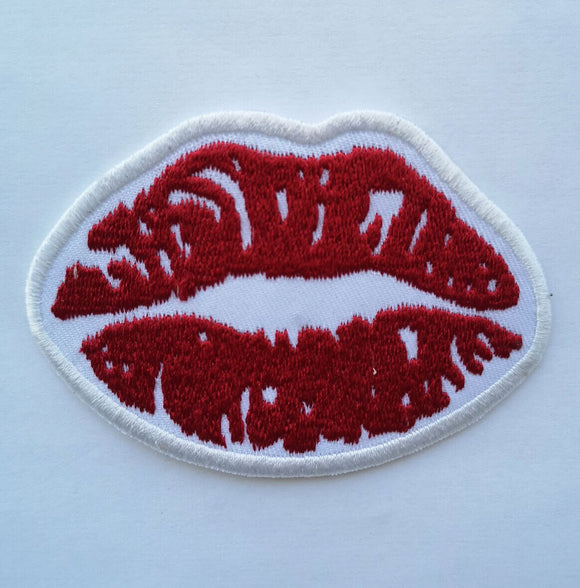Cute Red Lips clothing jacket shirt badge Iron on Sew on Embroidered Patch