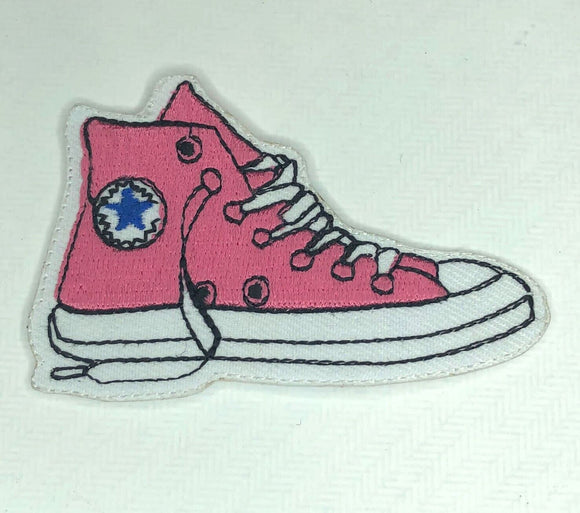 Cute Shoe Pink Badge Clothing Jacket Shirt Iron on Sew on Embroidered Patch