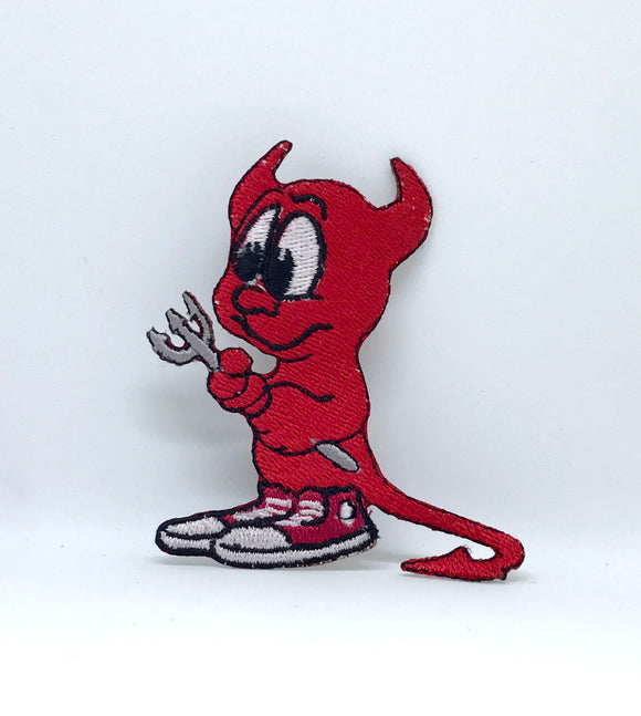 New Cute Little Devil in Red Iron Sew on Embroidered Patch - Fun Patches