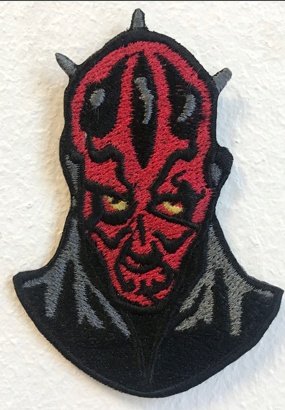 Angry Devil Face Scary Iron on Sew on Embroidered Patch - Fun Patches