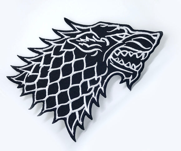 Game of Thrones Houses Collection Iron on Sew on Embroidered Patches - Wolf Large - Fun Patches