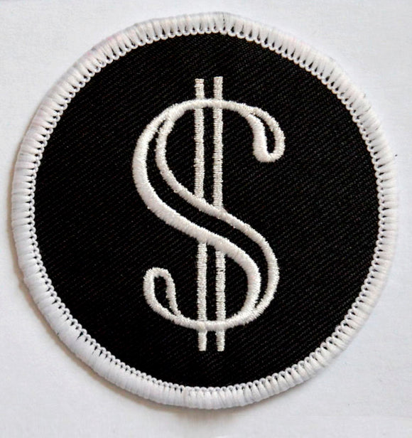 Dollar sign Iron On Sew on Embroidered Patch - Fun Patches