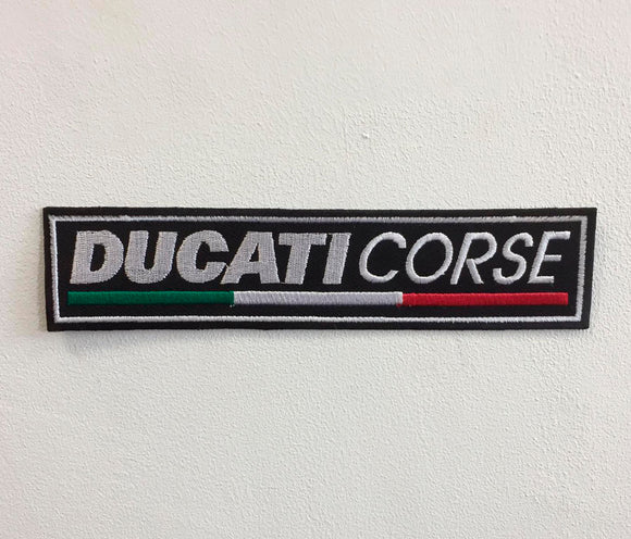 Ducati Corse Racing Bike Art Badge Iron or sew on Embroidered Patch - Fun Patches