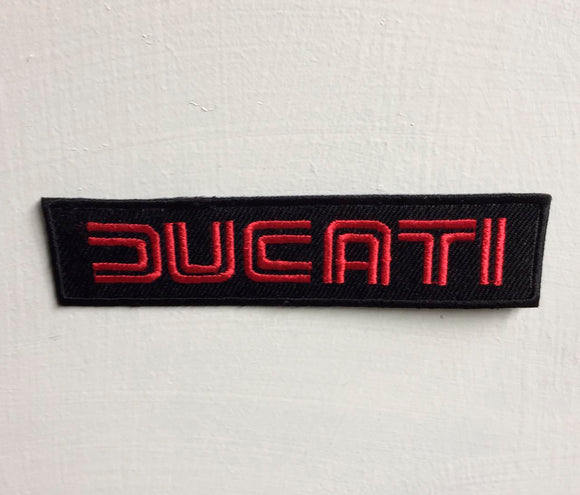 Ducati car Logo red Art Badge Large Iron on Sew on Embroidered Patch - Fun Patches