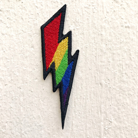 Lightning Bold symbol colourful Iron on Sew on Embroidered Patch - Fun Patches