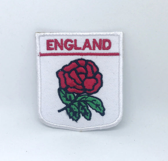 ENGLAND English St George's Cross Flag Flower Iron on Embroidered Patch - Fun Patches