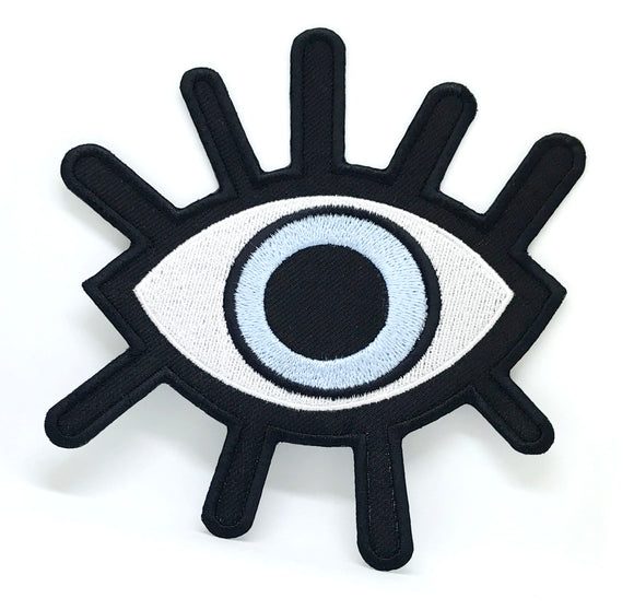 Evil Eye Illuminating Giant halloween Iron Sew On Embroidered Patch - Fun Patches