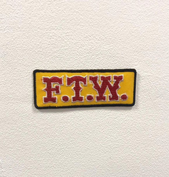 FTW Yellow Badge Clothes Iron on Sew on Embroidered Patch appliqué