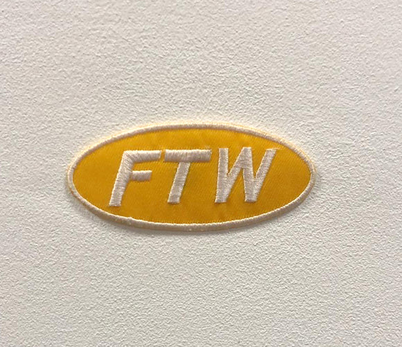 FTW Art Yellow Badge Clothes Iron on Sew on Embroidered Patch appliqué