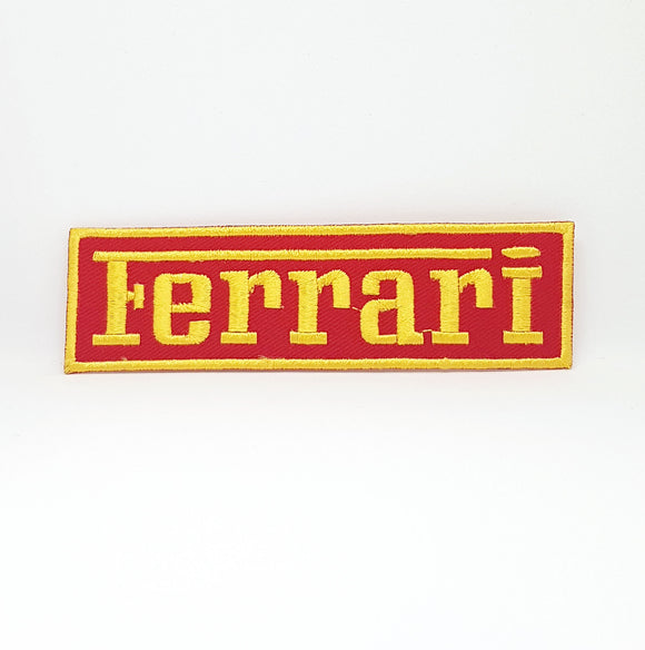 FERRARI LOGO IRON SEW ON EMBROIDERED PATCH - Fun Patches