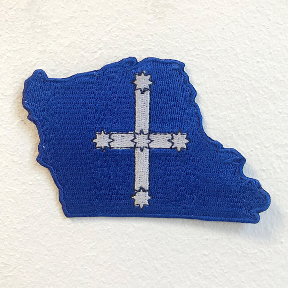 Southern Cross Flag Map Iron on Sew on Embroidered Patch - Fun Patches