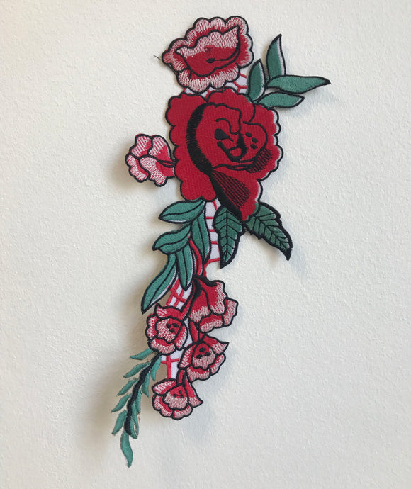 Rose Flower body Iron Sew On Embroidered patch Applique - Fun Patches