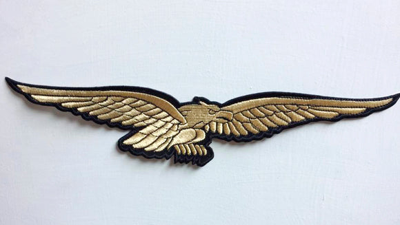 Flying golden eagle Art Badge Iron or sew on Embroidered Patch - Fun Patches