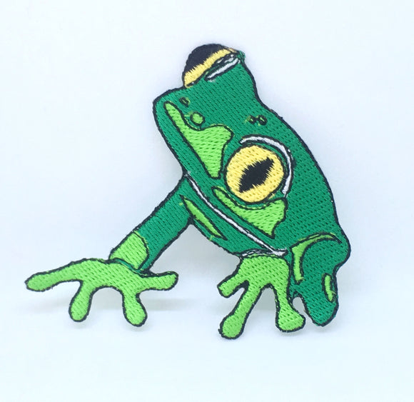 Animal dogs cats snakes honey bee bear spider lamb Iron/Sew on Patches - Multicoloured Tree Frog - Fun Patches