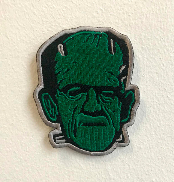 Frankenstein Monster face Iron on Sew on Embroidered Patch - Fun Patches