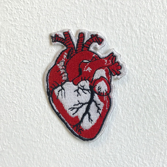 X-Ray Anatomical Red Heart Iron Sew on Embroidered Patch