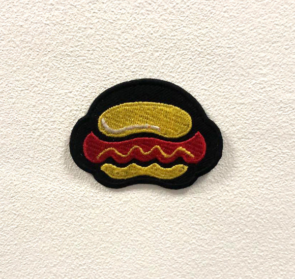 Hot Dog Badge Clothes Iron on Sew on Embroidered Patch appliqué