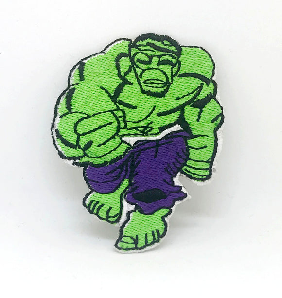 Incredible Hulk Running Die Cut Iron on Sew on Embroidered Patch - Fun Patches