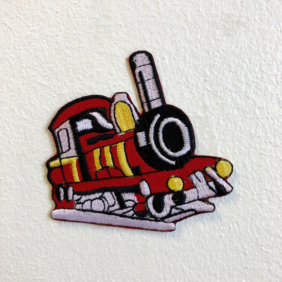 Train Engine Red Travel The World Iron Sew on Embroidered Patch - Fun Patches