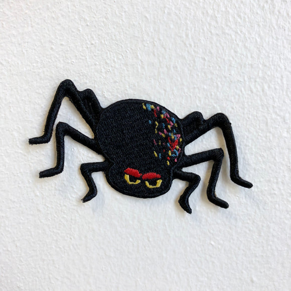 Cute Spider Black with Red Eyes Iron Sew on Embroidered Patch - Fun Patches