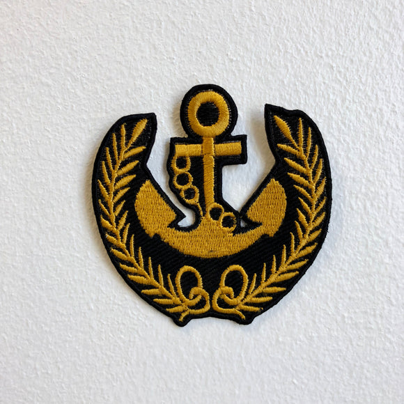 Anchor Gold lace Naval Marine Iron Sew on Embroidered Patch - Fun Patches