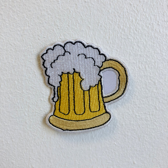 Beer Mug Cold Iron Sew on Embroidered Patch - Fun Patches