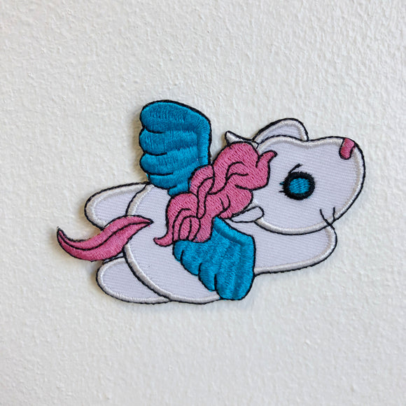Cute Flying Unicorn White Iron Sew on Embroidered Patch - Fun Patches