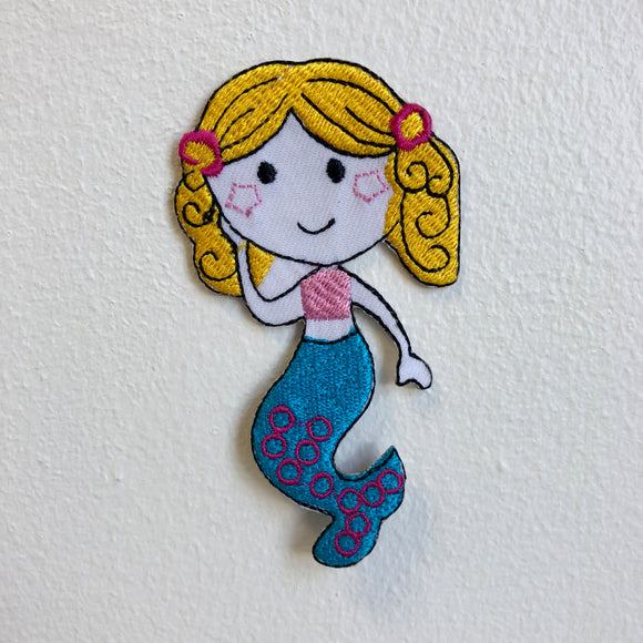Cute Girl Mermaid Iron Sew on Embroidered Patch - Fun Patches