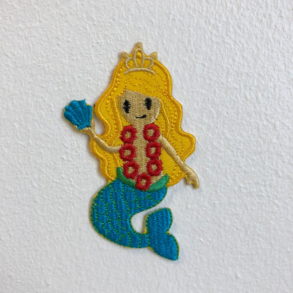 Cute Mermaid Queen Cartoon Iron Sew on Embroidered Patch - Fun Patches
