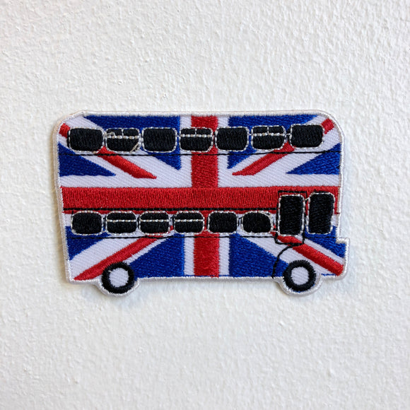 Union Jack London Bus Iron Sew on Embroidered Patch