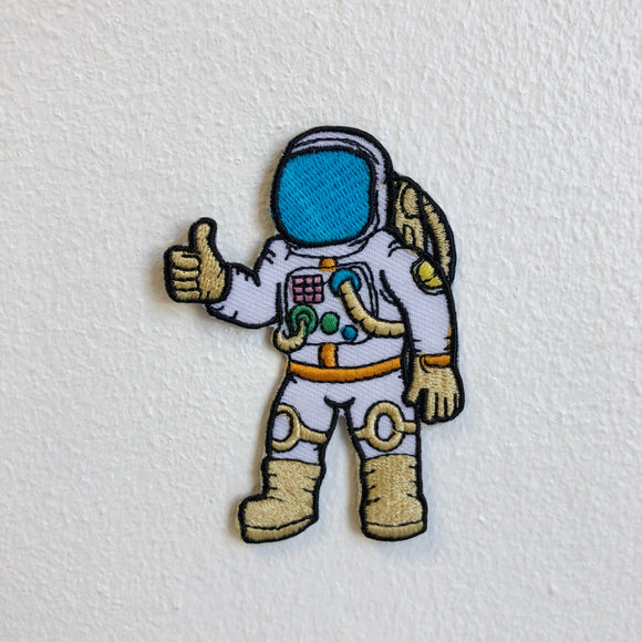 Space Journey Astronaut Thumbs up Iron Sew on Embroidered Patch - Fun Patches