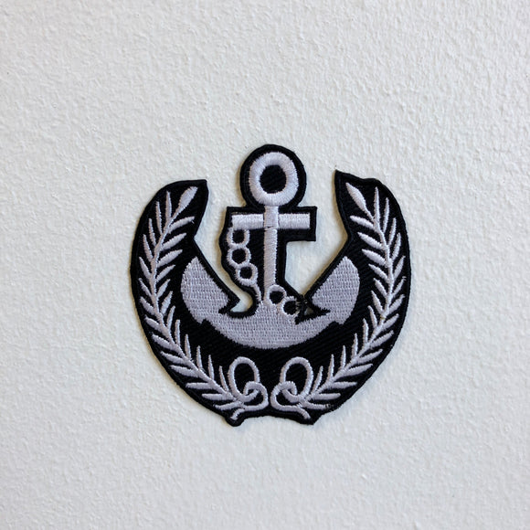 Anchor Gold lace Naval Marine White Iron Sew on Embroidered Patch - Fun Patches