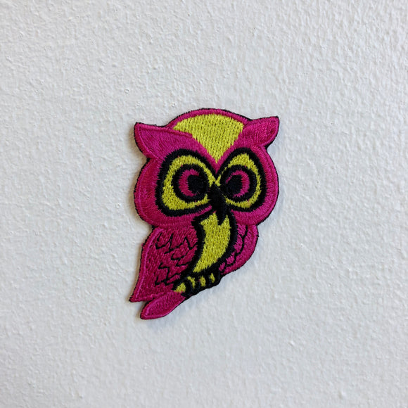 Cute Little owl Kids Cartoon Pink Iron Sew on Embroidered Patch - Fun Patches