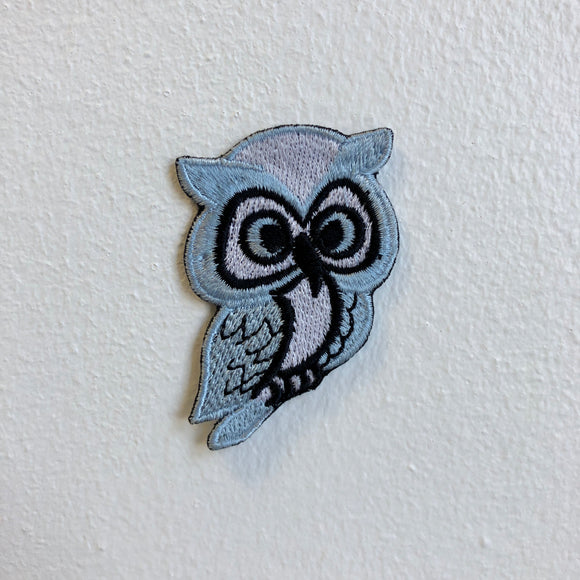 Cute Little owl Kids Cartoon Blue Iron Sew on Embroidered Patch - Fun Patches
