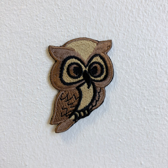 Cute Little owl Kids Cartoon Brown Iron Sew on Embroidered Patch - Fun Patches