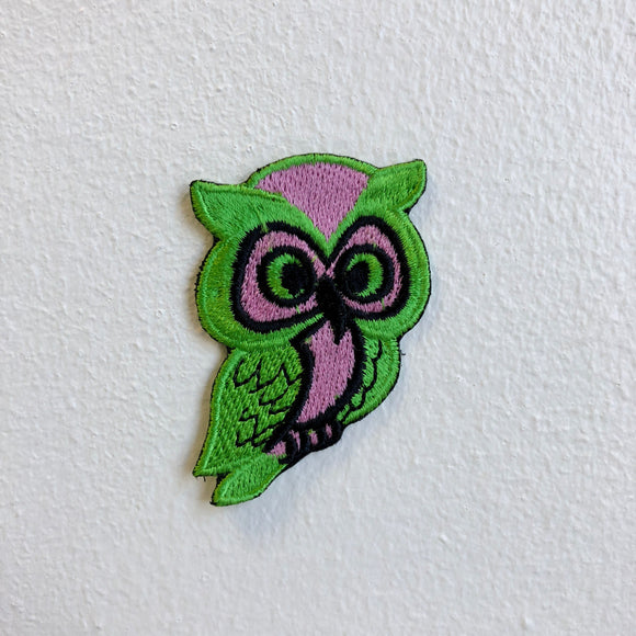 Cute Little owl Kids Cartoon Green Iron Sew on Embroidered Patch - Fun Patches