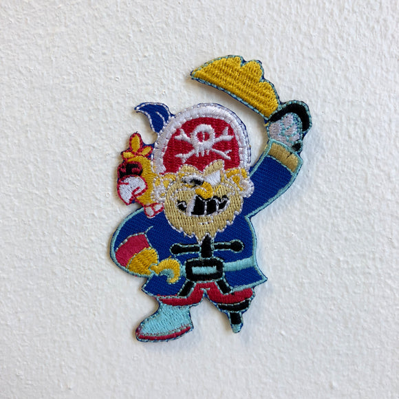 Striking Pirate with Eye Patch white Iron Sew on Embroidered Patch - Fun Patches