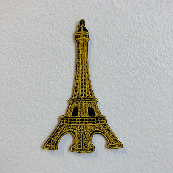 Eiffel Tower Toy Yellow Iron Sew on Embroidered Patch - Fun Patches