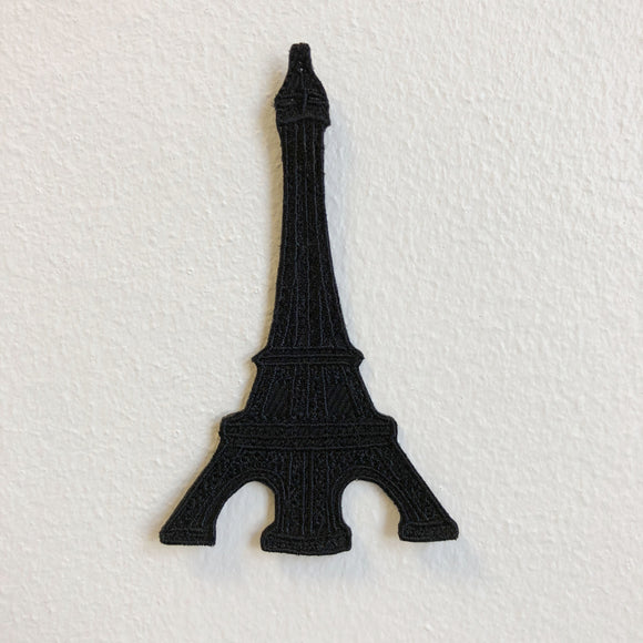 Eiffel Tower Toy Black Iron Sew on Embroidered Patch - Fun Patches