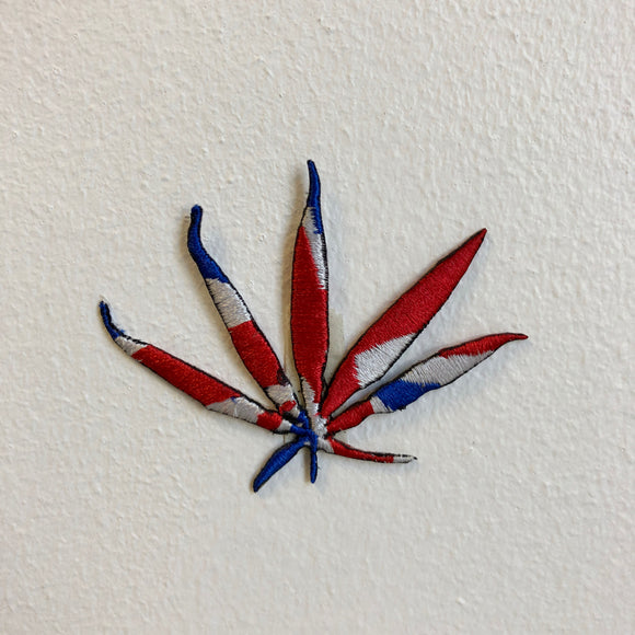 Weed Flower with Flag Iron Sew on Embroidered Patch
