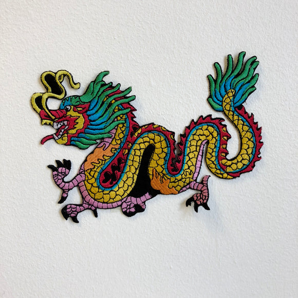 Colourful Tattoo Chinese Dragon Iron Sew on Embroidered Patch - Fun Patches